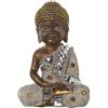 Alexandra House Living Figura decorativa Bianco Oro Acrilico Plastica Melammina Buddha 14 x 9 x 20 cm