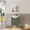 DEGHI Mobile bagno sospeso 60 cm profondità 42 cm verde street con specchio e mensola - Ready