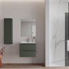 DEGHI Mobile bagno sospeso 60 cm verde cemento con lavabo e specchio - Agave Plus