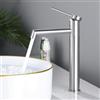 SHANFO Rubinetto Bagno Lavabo Alto, Miscelatore Lavabo Bagno Girevole a 360°, Monocomando Rubinetto Lavandino Bagno, Rubinetto per Lavabo, Nichel Spazzolato, 7M2OK-T