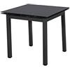 Generic Moderno tavolo da pranzo allungabile nero grigio con piano in vetro temperato piedini regolabili per 80 130 x 80 cm 110 170 x 70 cm opzioni di dimensioni