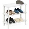 Furinno TURN-N-TUBE Scarpiera, Organizer Scarpe a 3 Ripiani, Scaffale Portascarpe con Organizzatore Autoportante, per Armadio, Ingresso, Ufficio, Garage, Bianco/Bianco