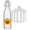 Flaschen-Fuchs Set di 6 Bottiglie in Vetro da 500ml con Chiusura Ermetica - Bottiglia per Olio, Vino, Liquori, Acqua, Birra, Succhi di Frutta, Conserve e Latte - Bottigliette di Vetro piccole