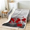 Loussiesd Coperta in Pile Con Papaveri Rossi - Artistica Con Fiori Ad Acquerello per Bambini, Ragazzi e Ragazze - Romantica Botanica Della Natura, Pelosa per Divano Letto Singolo, 127 x