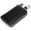 PORRASSO Astucci Portachiavi Pelle Porta Monete Raccoglitore Chiave Impermeabile Portatile Del Sacchetto Portachiavi Key Case con 6 Gancio Uomo Donna Nero