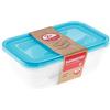 keeeper Set da 2 Contenitori per Alimenti, 2 x 3,3 L, 29 x 19 x 9 cm, Fredo Fresh, Blu trasparente