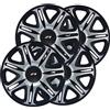 Simoni Racing NAS/15SB Set 4 Copricerchi universali Nascar Silver Black da 15 Pollici, Copriruota Auto Nero e Grigio Silver