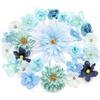MOTONG 30 PCS Fiori Finti per Decorazioni Fiori per Torte Fiorellini Finti per Decorazioni Testa di Fiore Finta per Bomboniere Cimitero Rose Finte Margherite Ghirlanda Decorazioni Primavera Blu
