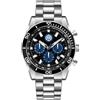 PRESTIGE & DELUXE Orologio da polso uomo Lowell Inter Chrono Gent Blu Cinturino Acciaio inossidabile - Quadrante 39 mm in confezione ufficiale + portachiave calcio