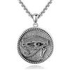 URONE Collana con occhio di Horus, in argento Sterling 925, con ciondolo a forma di occhio di Horus, idea regalo per uomo e donna, Argento sterling, Nessuna pietra preziosa
