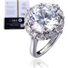 Halukakah Anello Moissanite Donna D Colore 5.0ct Lusso,Diamante da 5 Carati Coltivato in Laboratorio con Certificato,Argento Sterling Placcato Platino,Misura Regolabile,per Moglie,Fidanzata,Compleanno