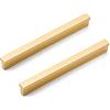 ANSIEDIO 2pz Maniglie per Mobili da Cucina Oro Spazzolato Maniglie per Cassetti in Alluminio Maniglia per Armadio Moderni con Viti Interasse 128mm