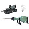 TANIASHOP Martello Demolitore Perforatore Pneumatico 2000W 1750BPM 56 Joule per Calcestruzzo impugnatura girevole a 360° include Scalpello a punta, Scalpello piatto per Demolizione Muro