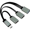 LogiLink UA0315 - Hub USB-C (USB 3.1 Gen1 fino a 5 Gbps) con connettore dritto su 2 USB 2.0 (tipo femmina) + 1 USB 3.0 (tipo A femmina), antracite