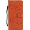 DENDICO Cover per Galaxy S9 Plus, Pelle Portafoglio Custodia per Samsung Galaxy S9 Plus Custodia a Libro con Funzione di appoggio e Porta Carte di Credito - Arancia