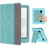 FINTIE Custodia per 7 Kindle Paperwhite (12ª Gen) / Colorsoft - 2024/2025 | Protettiva Supporto Cover con Slot per Schede & Hand Strap per Kindle Paperwhite e Kindle Colorsoft Signature, Turquoise
