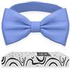 Adam Young Papillon da uomo pre-annodato stile formale raso classico papillon per smoking finta seta, 08 Azzurro, L