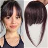 FFWTPY Frangetta Capelli Veri Clip Topper Capelli Veri Donna Frangia Capelli Veri Tupe Capelli Veri Donna Extension Capelli Veri Frange Extension Frangetta Finta Con Clip（Marrone Scuro)