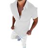 Generic Slim Fit Camicie Uomo Eleganti Estive Camicie Uomo Coreana Camicie Uomo Lino Camicie Bianche Uomo Camicie da Lavoro Uomo Camicie da Uomo Camicie Cotone Bianco L MOS-123