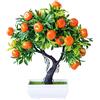 DEARMAMY Arancio Artificiale In Vaso Mini Finto Frutto Bonsai Finto Arancio Pianta Verde Simulazione Realistici Mandarini Con Vaso Per Centrotavola Tavolo Da Cucina