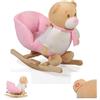 MONi Dondolo per Bambini in Legno con Suoni Peluche Orso colore Rosa