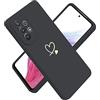 Paitech Cover per Samsung Galaxy A53 5G con Protezione Fotocamera, Samsung A53 5G Custodia con Motivo a Amore Cuore Silicone Sottile e Morbida Antiurto Protettiva TPU Back Case, Nero