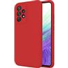 TBOC Cover Compatibile con Samsung Galaxy A53 5G [6.5 Pollici] Custodia Rígida [Rossa] Silicone Liquido [Sensazione Morbida] Fodera Interna Microfibra [Protegge Fotocamera] Antiscivole Resistente