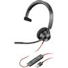 Poly Plantronics Blackwire C3310 - Cuffie monocromatiche con connettore USB-A e braccio flessibile per microfono, colore: Nero