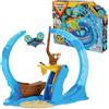 Monster Jam, Set di Gioco per acrobazie Megalodon Loop of Doom con Monster Truck Die-Cast Speciale in Scala 1:64, Giocattoli per Bambini dai 3 Anni in su