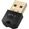 RUIZHI Adattatore Bluetooth 5.4, USB Bluetooth Dongle per PC, chiavetta Bluetooth per mouse, tastiera, cuffie, cellulare, tablet, controller, supporta Windows 11/10/8.1/7