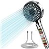 Magichome Soffione Doccia con Filtro a 20 Fasi, soffione doccia anticalcare con Tubo da 1,5M, Soffione Doccia ad Alta Pressione e Risparmio Idrico con 5 Tipi di Getti