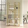 LBSIGN Libreria 88x30x175 Cm 5 Ripiani Oro E Bianco Doppio Modulo Decus