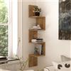 LBSIGN Mensola Angolare Libreria A Parete Sospesa 22x22x117 Effetto Legno Rovere Kos