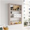 LBSIGN Mensola A Parete Cubo 43x9x60H 3 Ripiani Beige Cotton