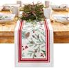 Elrene Home Fashions - Runner da tavolo o consolle con bordo in tessuto per le vacanze invernali, 33 x 177,8 cm