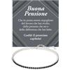Bramart Bracciale Tennis Pensionato Argento Sterling 925 Compleanno Idee Regali per lui, Bracciale Uomo oro Regalo Natale Pensione - Cofanetto con DEDICA incluso. (Buona Pensione - Tennis Nero)