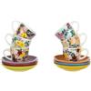 KASANOVA Set di 6 tazze da caffè Ml90 con piattino floreale