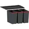 FRANKE Easysort 600-2-2 - Pattumiera in plastica, 37,8 x 56,4 x 34,3 cm, Colore: Nero
