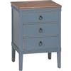 BigBuy Home Comodino blu naturale legno di abete rosso legno MDF 50 x 38 x 72 cm