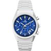 Timex Orologio da uomo Q Falcon Eye, cronografo, 40 mm, cinturino in acciaio inox, quadrante blu, cassa in acciaio inox TW2W33700