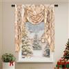 NAPEARL Mantovana a cascata beige per soggiorno, tende da cucina in jacquard con mantovane e festoni, tende per finestre della camera da letto, topper decorativi e mantovane (larghezza 104 cm, 1