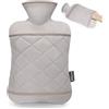 BYXAS Bottiglia d'acqua calda-PVC 1,8 L Borsa dell'acqua calda con copertura, alleviare i dolori Terapia calda Scaldamani riscaldato Pad