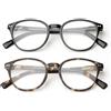 OKH Rotondi PC Occhiali da Lettura Presbiopia Anti Luce Blu con Lenti Uomo Donna Vintage(Nero+Marrone, +2.00)