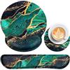Acezeek 3-in-1 Sottomano Scrivania Set,Tappetino Mouse Poggiapolsi+Poggiapolsi Tastiera+Coaster,Mouse Pad con Antiscivolo,Tappetino Mouse Ergonomico,Pain Relief Mousepad Per Giochi,Casa,Ufficio