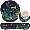 Acezeek 3-in-1 Sottomano Scrivania Set,Acezeek Tappetino Mouse Poggiapolsi+Poggiapolsi Tastiera+Cup Pad,Mouse Pad ergonomico con schiuma di memoria,Tappeto Mouse antidolorifico Per la Casa,Ufficio,Giochi