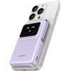 UGREEN Uno Power Bank Magnetico 10000mAh, Caricatore Portatile PD 20W con Cavo USB C, Power Bank Wireless con Display e Supporto, Compatibile con iPhone 16/15/14/13/12 Mini Plus Pro Max(Viola)