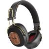 Marley House of Marley Positive Vibration Riddim Cuffie On-Ear Wireless - Cuffie Bluetooth Pieghevoli, 50 Ore di Autonomia, con Microfono, Ricarica rapida USB-C, Materiali Sostenibili, Rasta