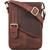 ROYALZ 'Louisiana' borsello tracolla in pelle per uomo piccola borsa vero cuoio stil vintage massaner elegante mini, Colore:Ohio Marrone