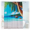 Relaxdays Tenda da Doccia Antimuffa, 180x200 cm, Tendina Vasca da Bagno, 12 Anelli, in Poliestere Lavabile, Design Palme