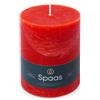 Spaas - Candela pilastro in stile rustico, 100/130 mm, 95 ore, rosso